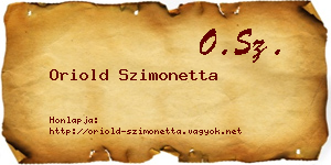 Oriold Szimonetta névjegykártya